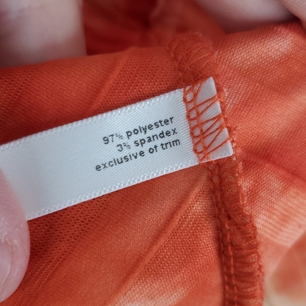 Vintage Short Sleeve Blouse Ruffles Bright Fairy Orange High V Neck Womens 2X - Picture 6 of 11